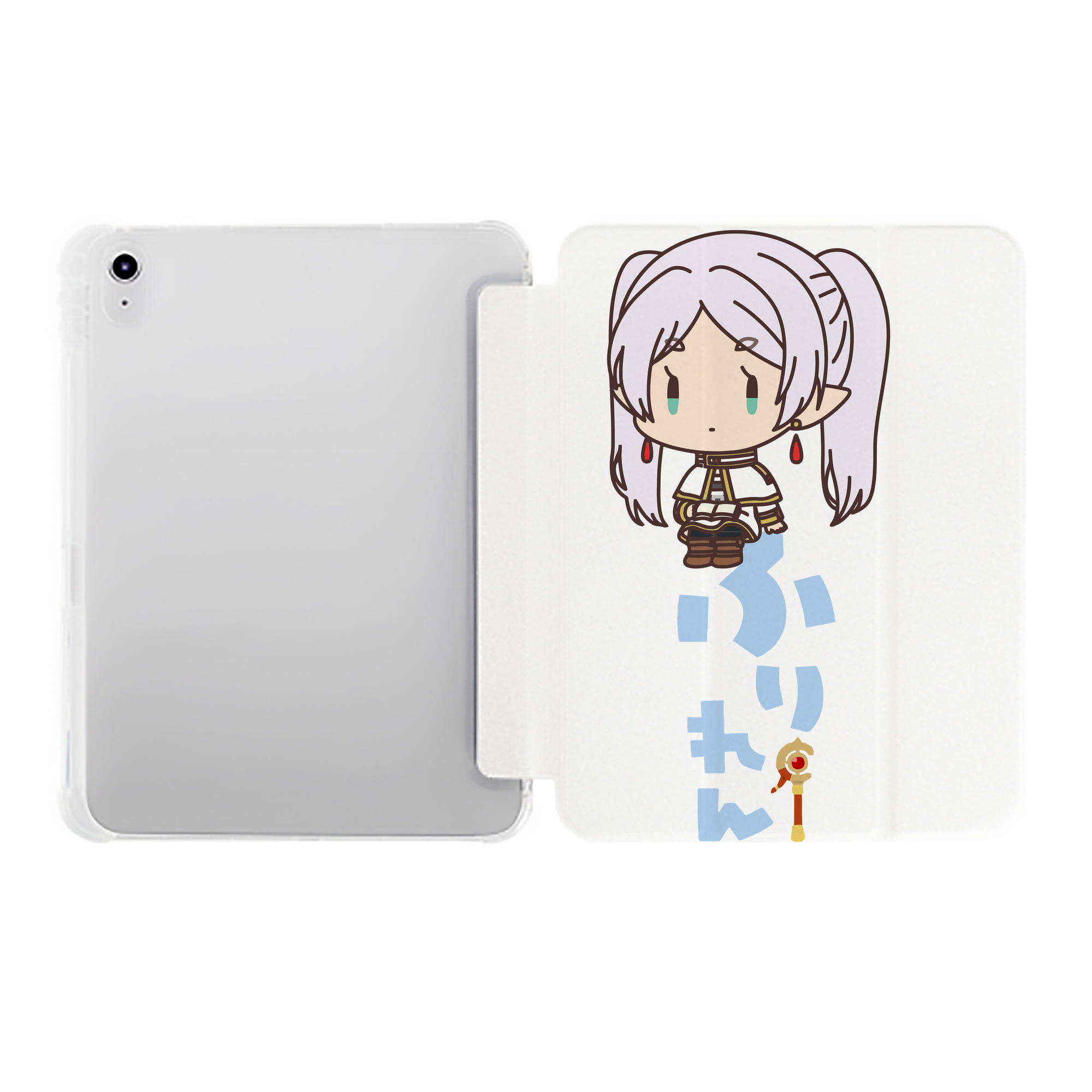 （画像用） 葬送のフリーレン Frieren IPad ケース ペン収納付き 三つ折りスタンド PUレザー×シリコン 対応機種9.5/10.5/10.9インチ